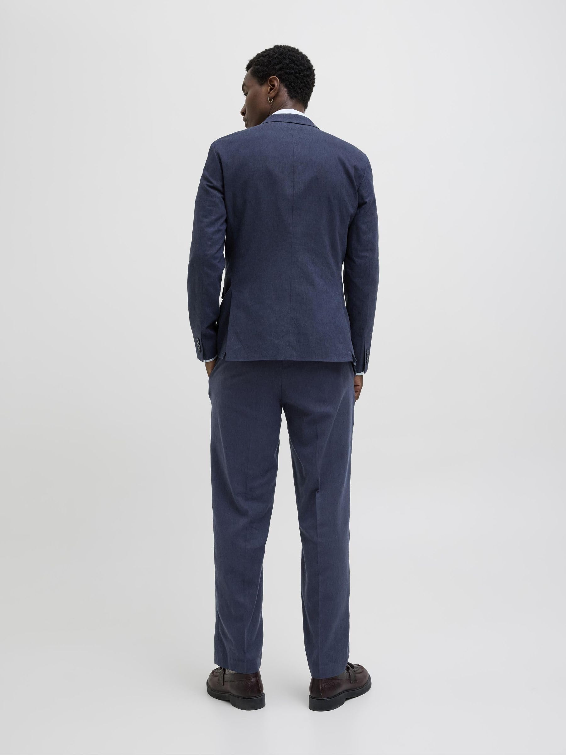 JACK & JONES Męska lniana marynarka Jprriviera Slim Fit Sn, Ciemny granatowy/Krój: Slim Fit, 54