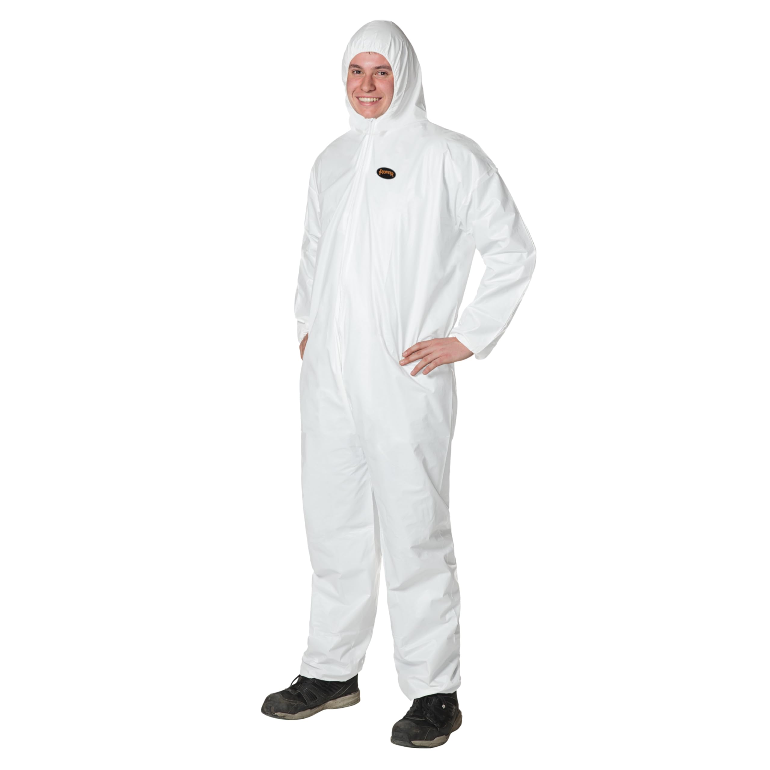 Pioneer Microporous Disposable Coveralls - Protects from Chemicals, Bleach, Paint - Breathable & Comfortable - Type 5 and 6