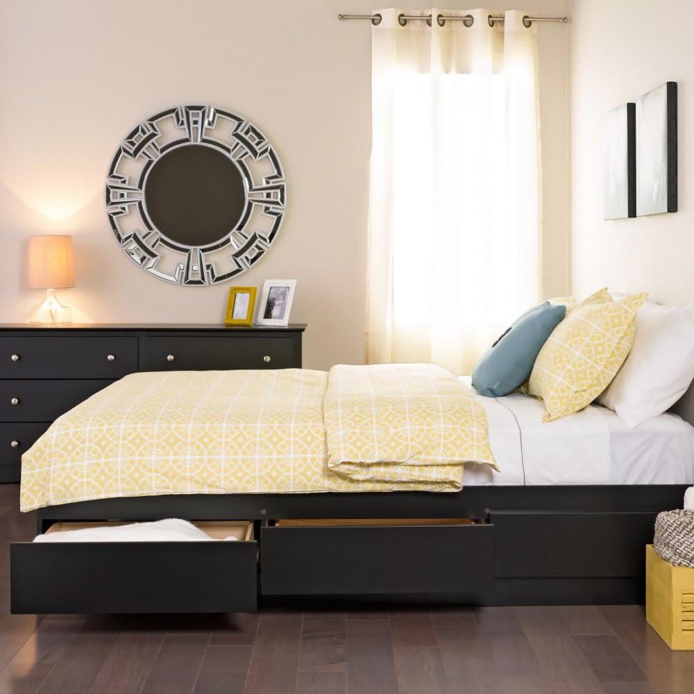 yaletown Metro Shop Black Double/Full 6-drawer Platform Storage Bed Black Double 6-drawer platform storage bed