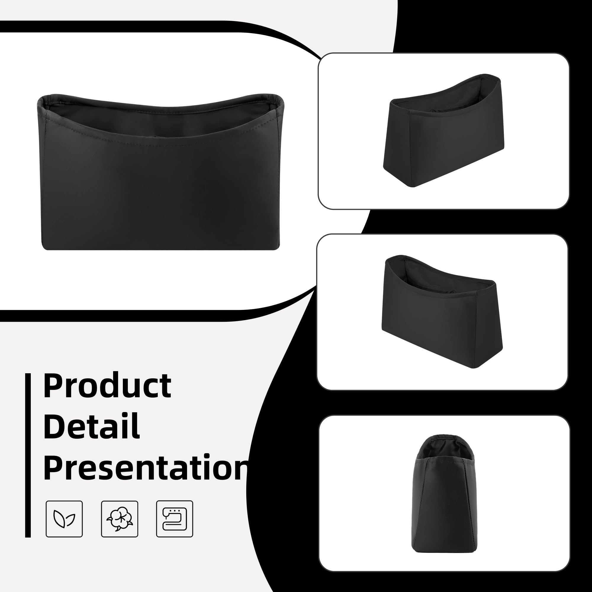DGAZ Organizador de Bolso de Seda Premium, Inserto Ligero para Carryall PM/MM, Forro Interior Elegante que Protege y Organiza (Noir, Carryall MM)