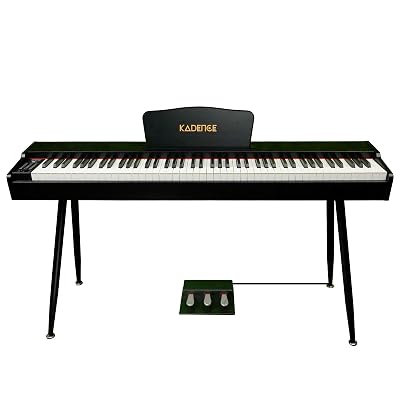 Kadence Digital Piano GEN25 DP01 - Weighted 88 Progressive Hammer Action Keys Portable Piano with Wooden Stand Black, Fr