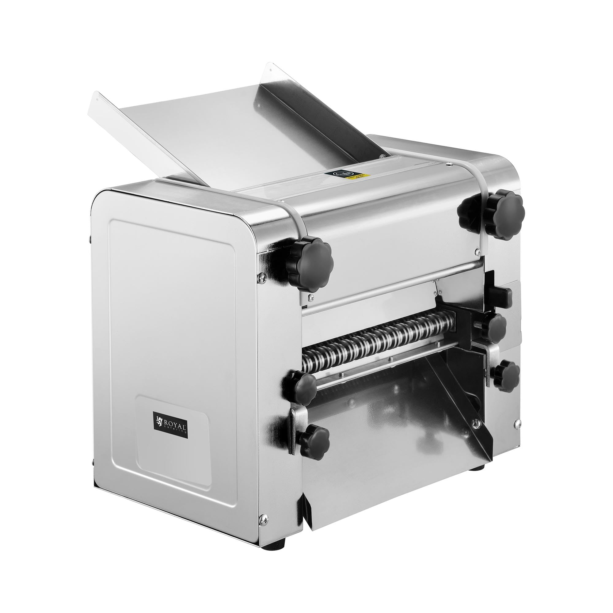 Royal Catering Machine à pâtes électrique - 28 cm - épaisseur de pâte de 1 à 14 mm, 600 W, roule et coupe pâte 3 mm/9 mm, inox résistant, laminoir professionnel