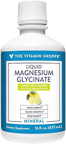 Glicinato de magnesio líquido, promueve la relajación muscular, lima limón (16 onzas líquidas)
