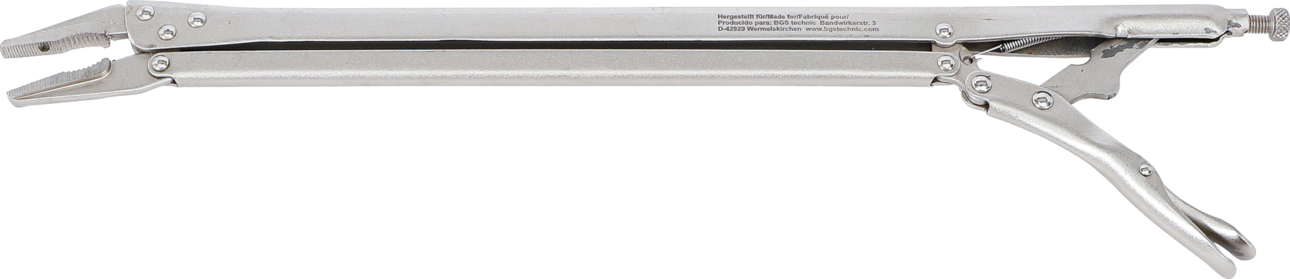 Bgs Chrome, Matte 4497 | Locking Long Nose Grip Pliers | 500 Mm