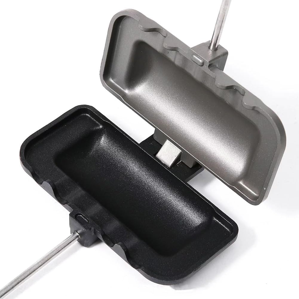 Hot Sandwich Maker, Hot Dog Toaster, Double-Sided Sandwich Baking Pan, Double Sided Frying Pan, Grilled Cheese Maker Nonstick Flip Grill Pan for Breakfast Pancakes Toast Omelets