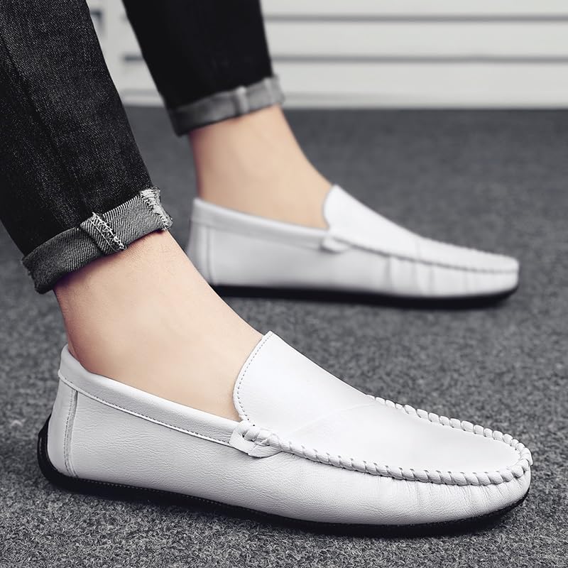 Men's Loafers Shoes Round Toe Solid Color Vegan Leather Loafer Shoes Resistant Comfortable Flexible Prom Outdoor Slip On4