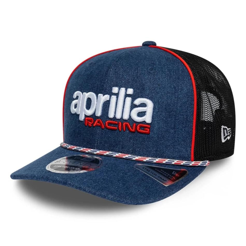 Aprilia Racing Superbikes Motorräder Offizielle Kollektion 2026 Austin USA GP Special Edition Trucker Baseball Cap Mütze Verstellbar Marineblau Schwarz