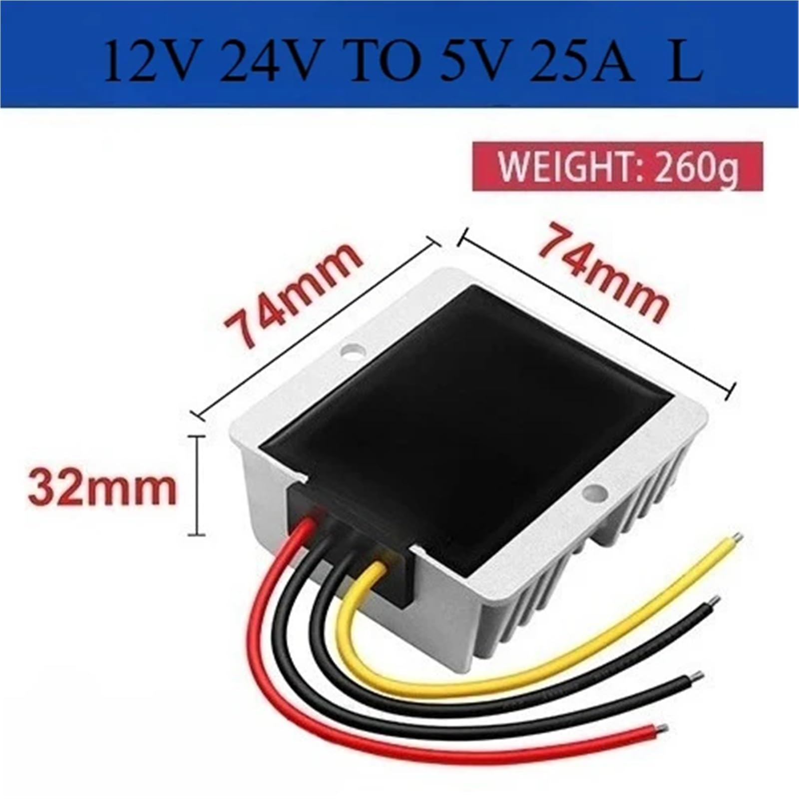 12v 24v to 5v 1A 3A 5A 10A 15A 20A 25A 30A 40A DC DC Converter Step Down Stabilizer Power Supply Voltage Module(12V 24V to 5V 25A L)