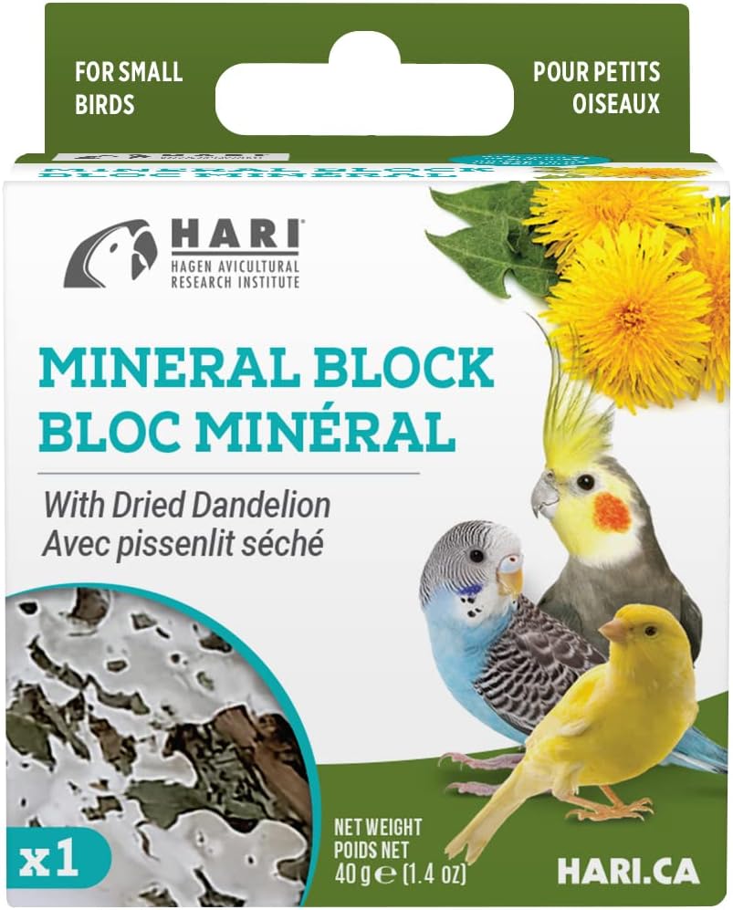 Hari Mineral Block for Birds with Dried Dandelion, Calcium Supplement Bird Treat (82198)