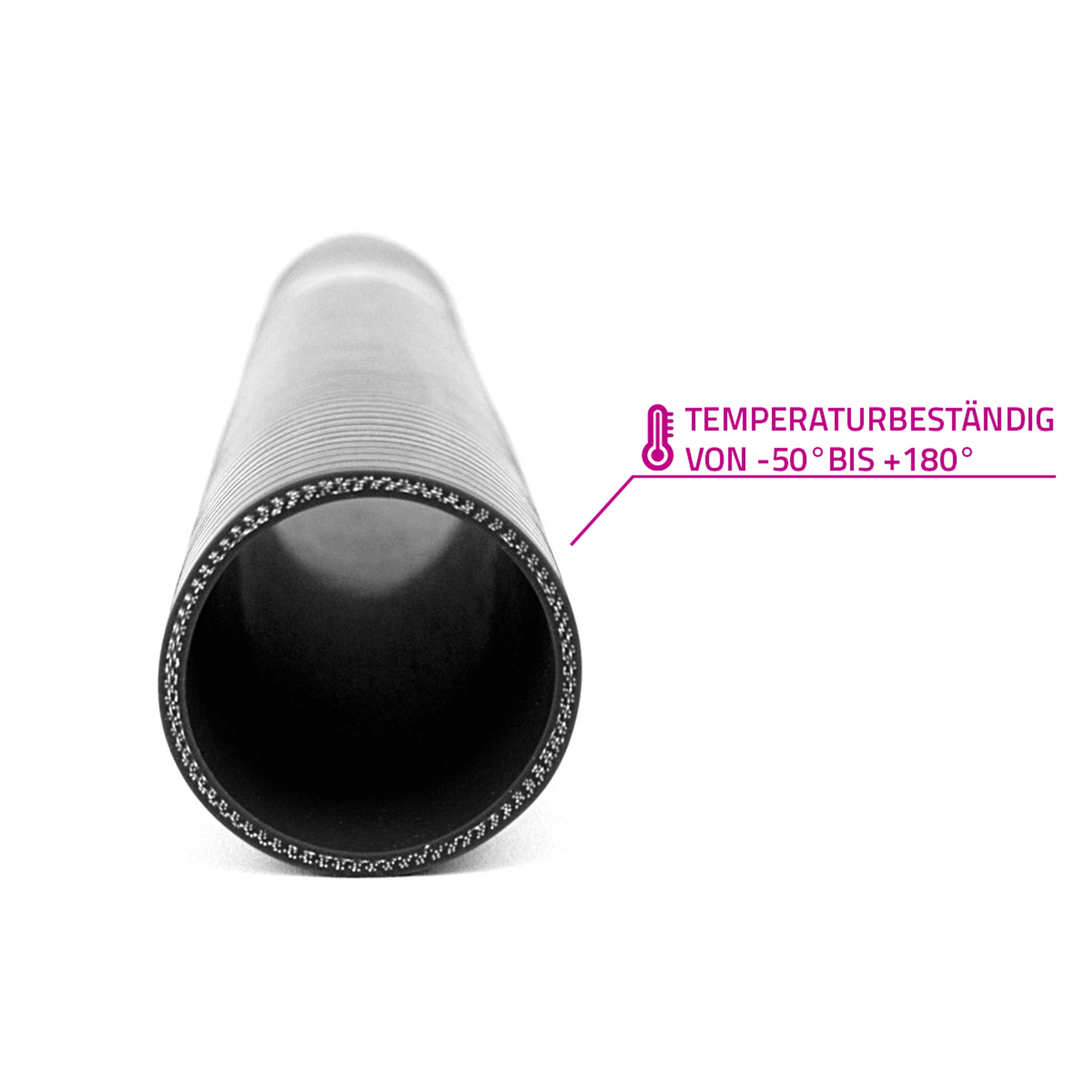 Tuyau Silicone Noir QUARKZMAN 70mm Diamètre Intérieur - Longueur 100mm, Résistant Haute Température