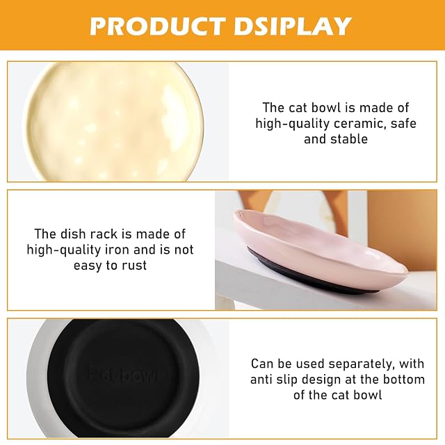 Foto 3 de 7 de Juego de 6 cuencos planos para gatos en diseño moderno, para prevenir el estrés de los bigotes