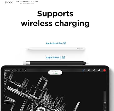 elago Case for Apple Pencil Pro & Apple Pencil 2nd Generation | with Magnetic Charging, Double Tap, Squeeze, Haptic [Black] (Read Installation Instructions)