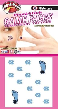 North Carolina Waterless Peel & Stick Temporary Fingernail Tattoos 12 Fingernail Tattoos & 2 Spirit Tattoos