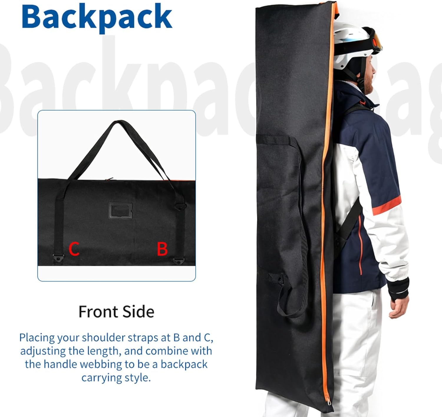 Snowboard Bag - Waterproof Foldable Winter Sports Gear Storage Pouch | Snowboard Travel Case - for Men Women Youth Adults Professionals Training