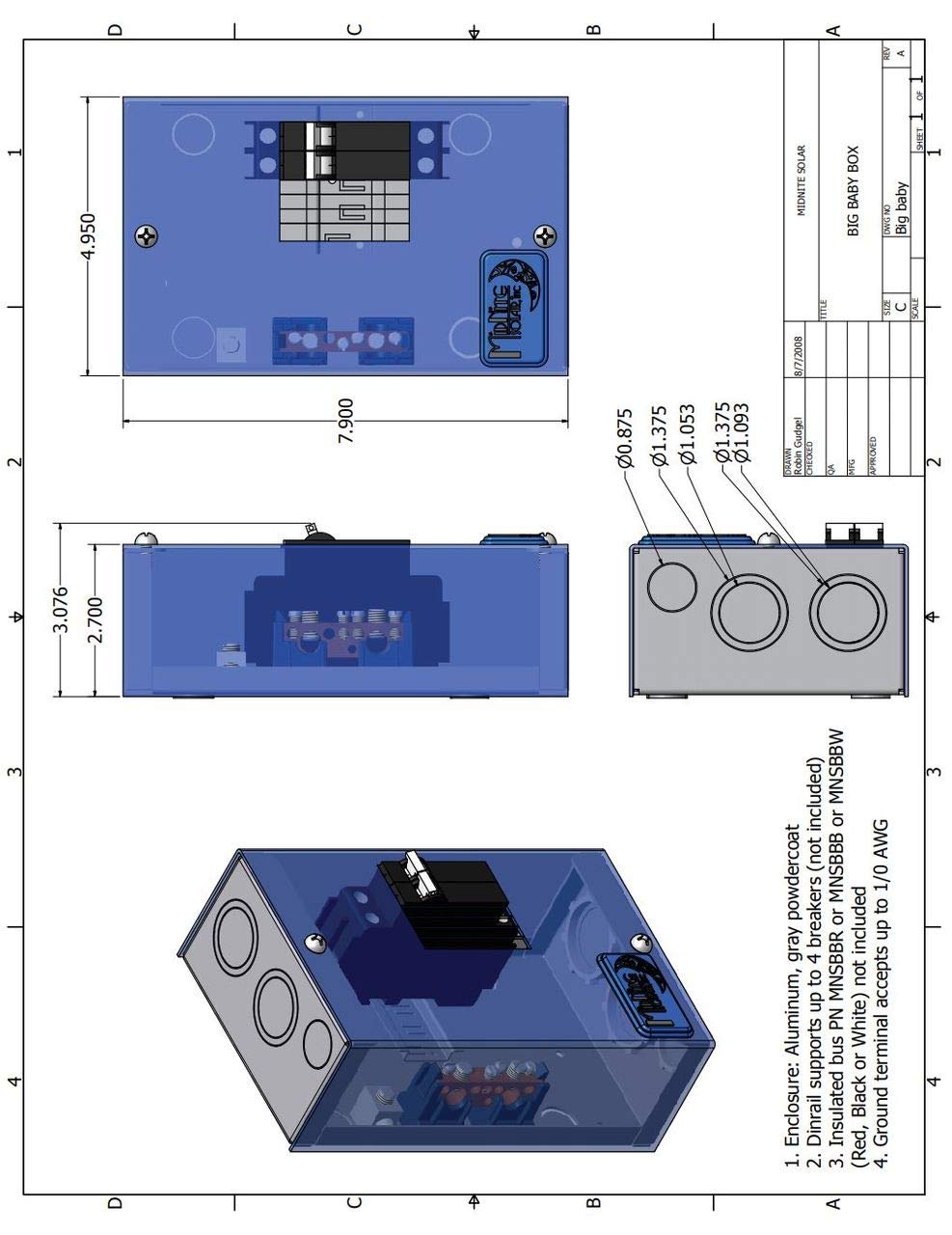 MidNite Solar MNBIGBABY Big Baby Box Enclosure