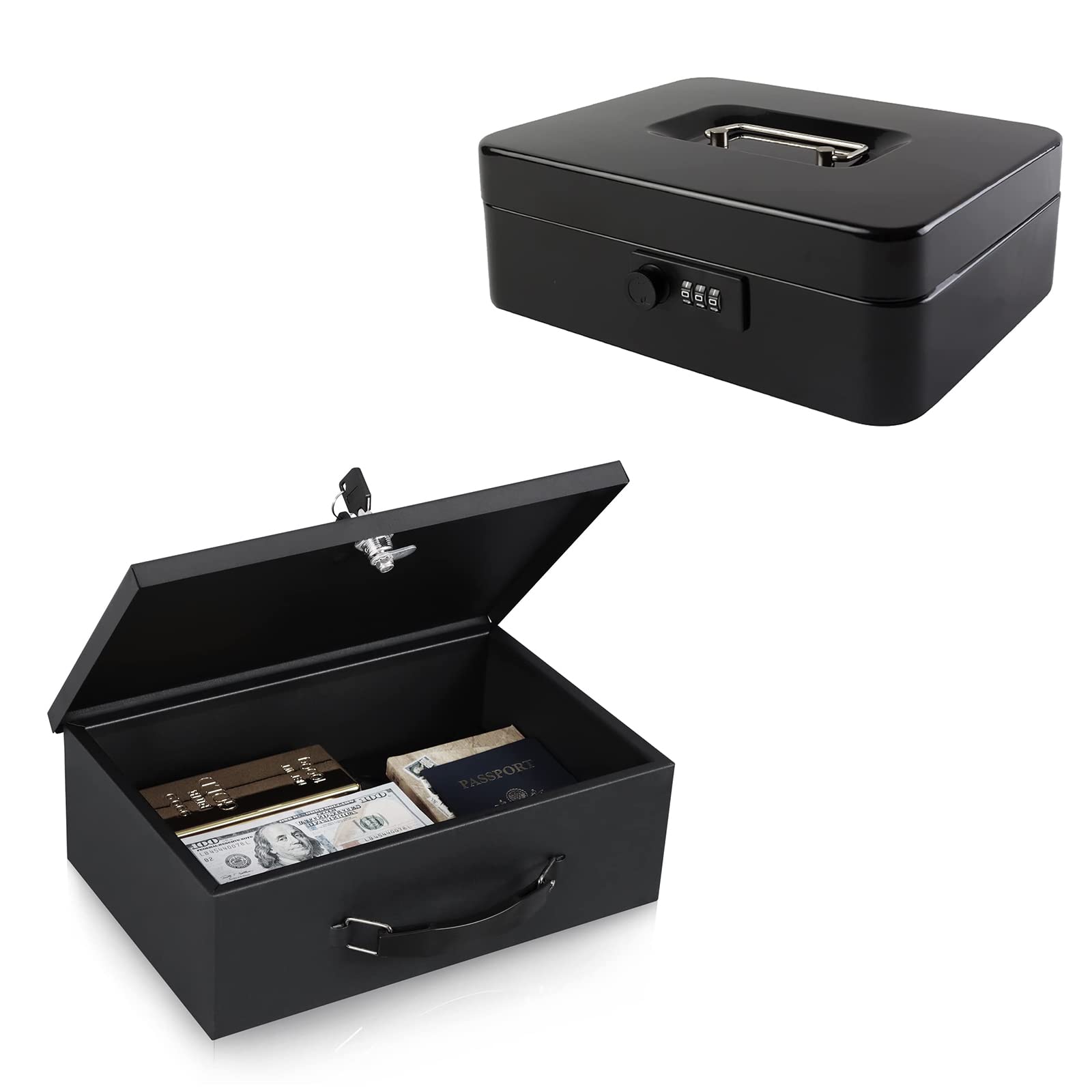 KYODOLED Fireproof Document Box with Key Lock,Safe Storage Box for