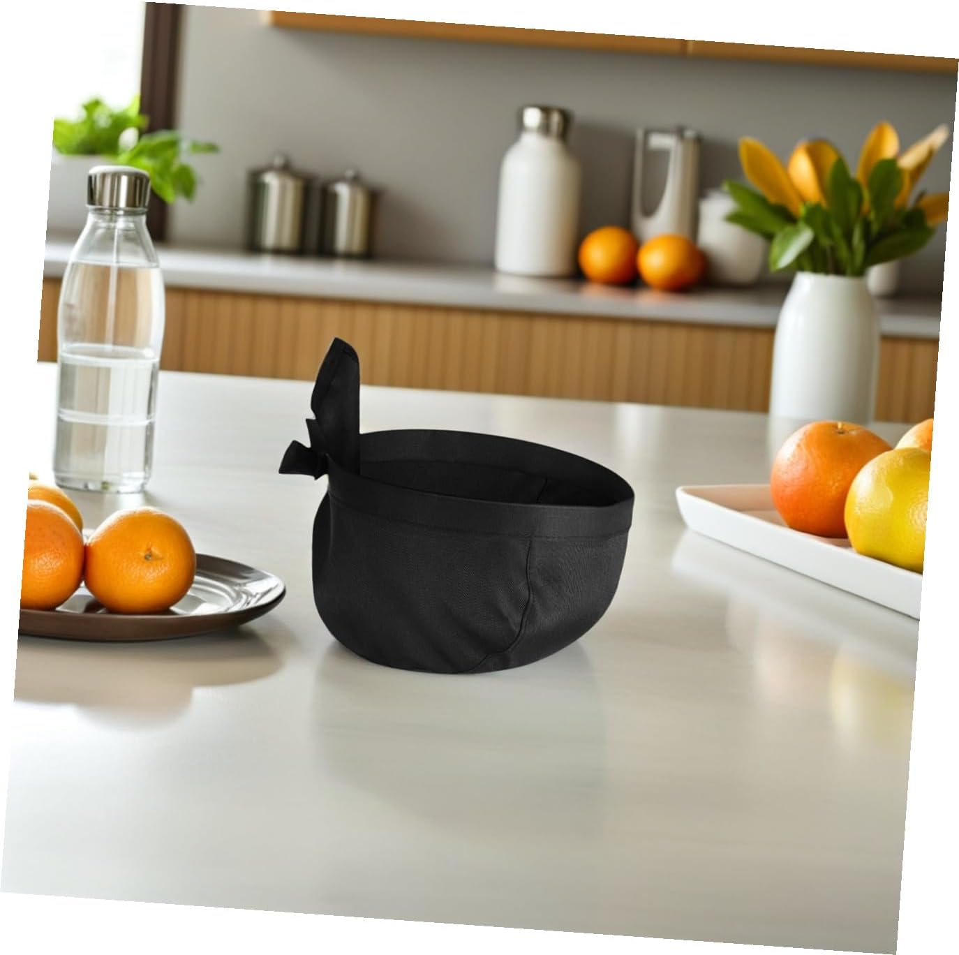 2pcs Black Chef Hats with Ribbon Tie, Unisex Catering Skull Cap for Restaurant Kitchen Work, Cooking Uniform Hat for Servers and Cooks, 11.8"x7.9"x4.7"