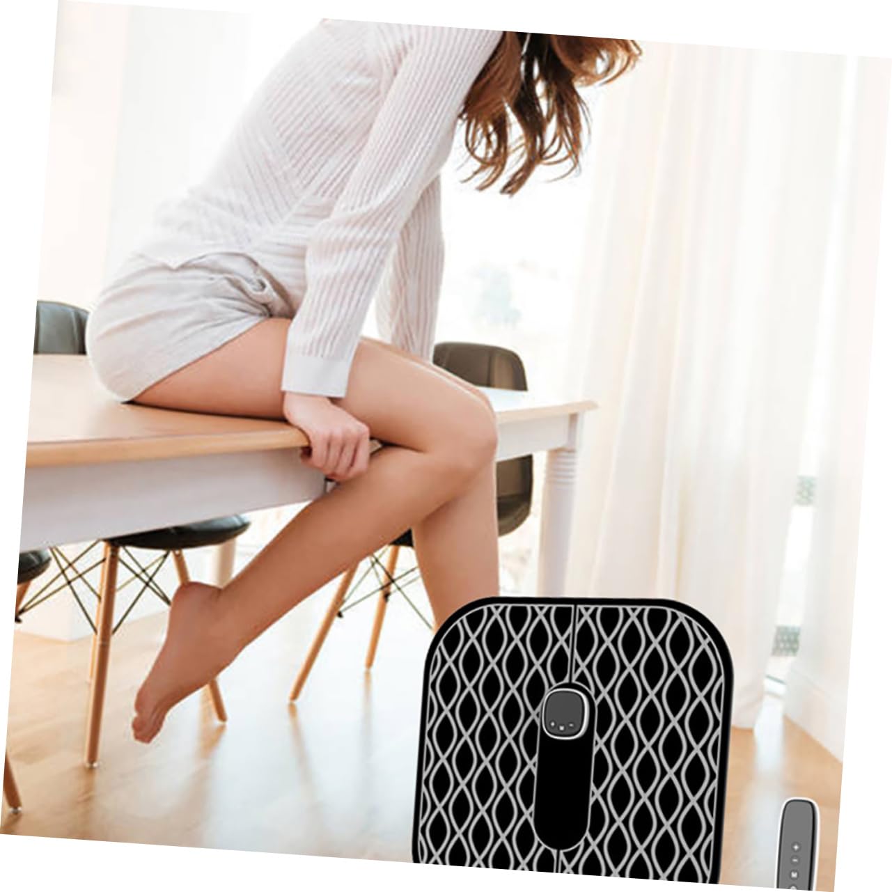 Esterilla Masajeadora de Pies Portátil Negra, Masajeador Eléctrico | Abs, Masaje 360° Multidireccional, Alivio de Molestias Moderadas, Uso Ligero para Mujeres y Hombres