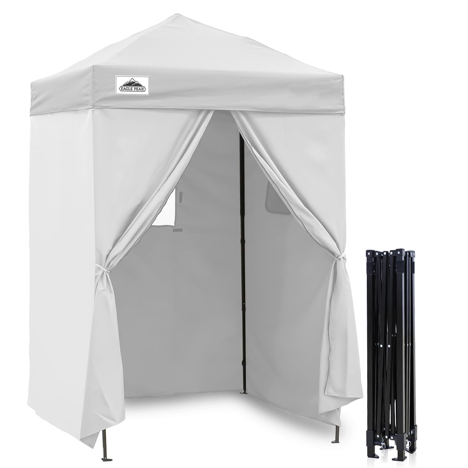 EAGLE PEAK EAGLE PEAK Flex Ultra Compact Pop-up Canopy, Sun Shelter, Changing Room, Portable Privacy Canopy Cabana, 5x5 Canopy Tent, for Pool, Fashion Photoshoots, or Camping White