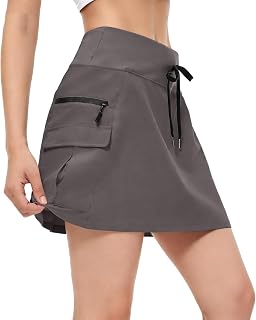 Hiking Skirt High Waist Golf 2026 Dresses Casual Dress with Zipper Pockets Workout Sport Quick Dry Skirts Airport Outfits