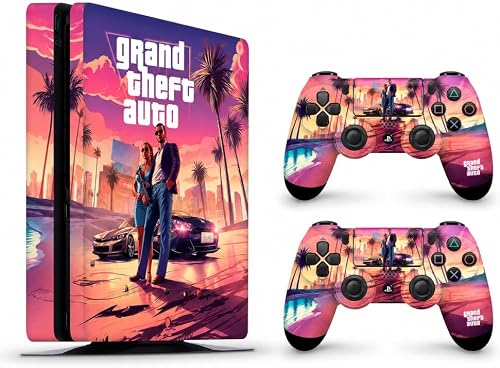 Decal Skin Compatible with PS4 Slim: GTA VI