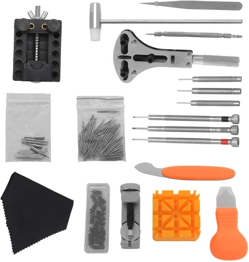 M MOKENEYE Watch Repair Kit Watch Battery Replacement Tool Kit Watch Case Opener Professional Watch Battery Replacement Tool Kit, Spring Bar Tool Set