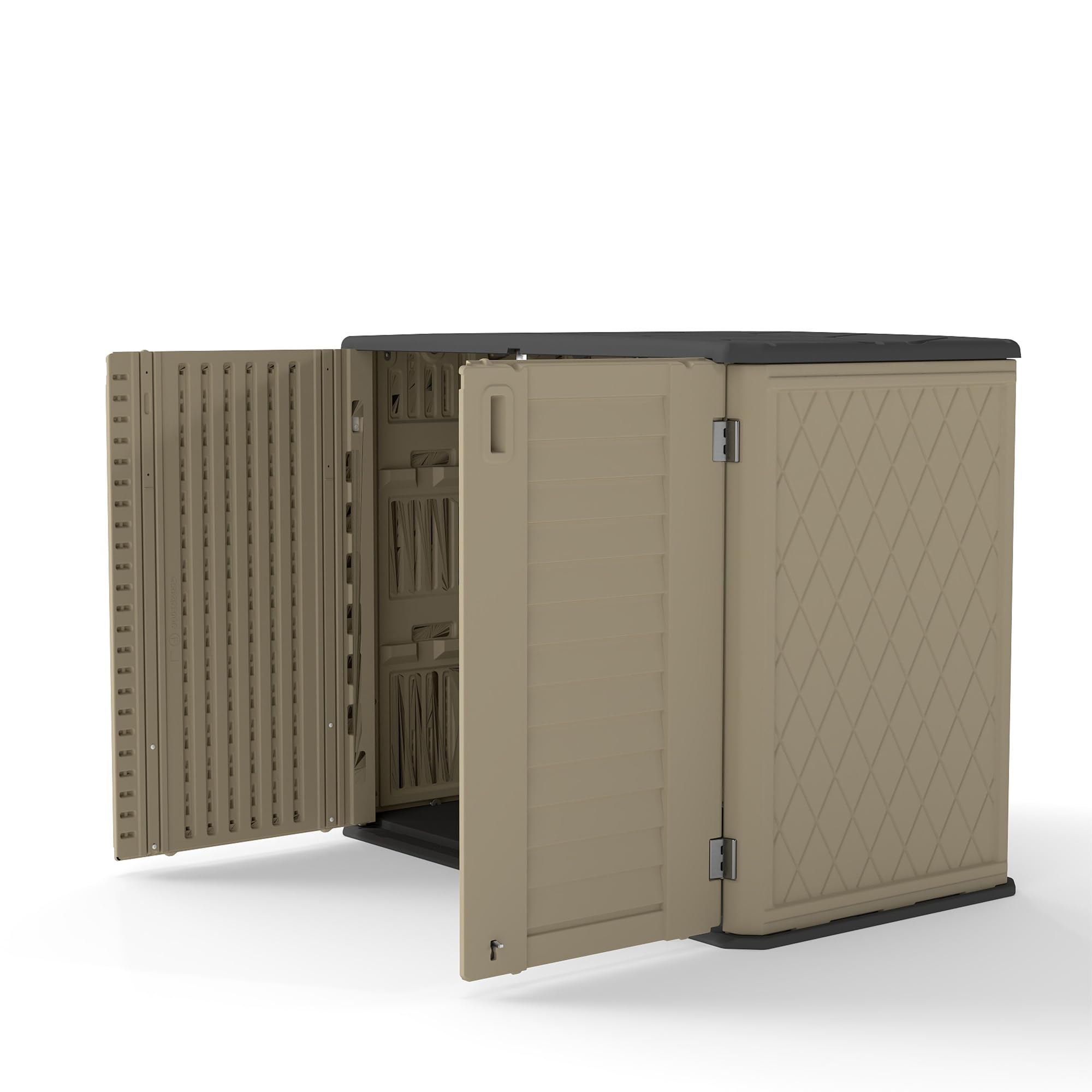 Rustic Brown Single Layer Outdoor Cabinet, Sized 50x29x91 Inches - A Waterproof Resin Shed for Stylishly Storing Your Backyard Tools