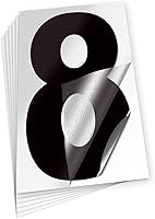 Vista 14 de iSYFIX Calcomanías de vinilo negro con el número 3 (tres), paquete de 6 calcomanías autoadhesivas de 8 pulgadas, calcomanías troqueladas y 3 Negro