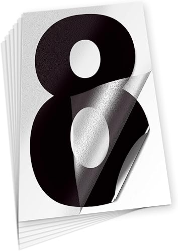 Vista 15 de iSYFIX Calcomanías de vinilo negro número 4 (cuatro) - 6 paquetes de 10 pulgadas autoadhesivas - Calcomanía troquelada y preespaciada para buzón, 4