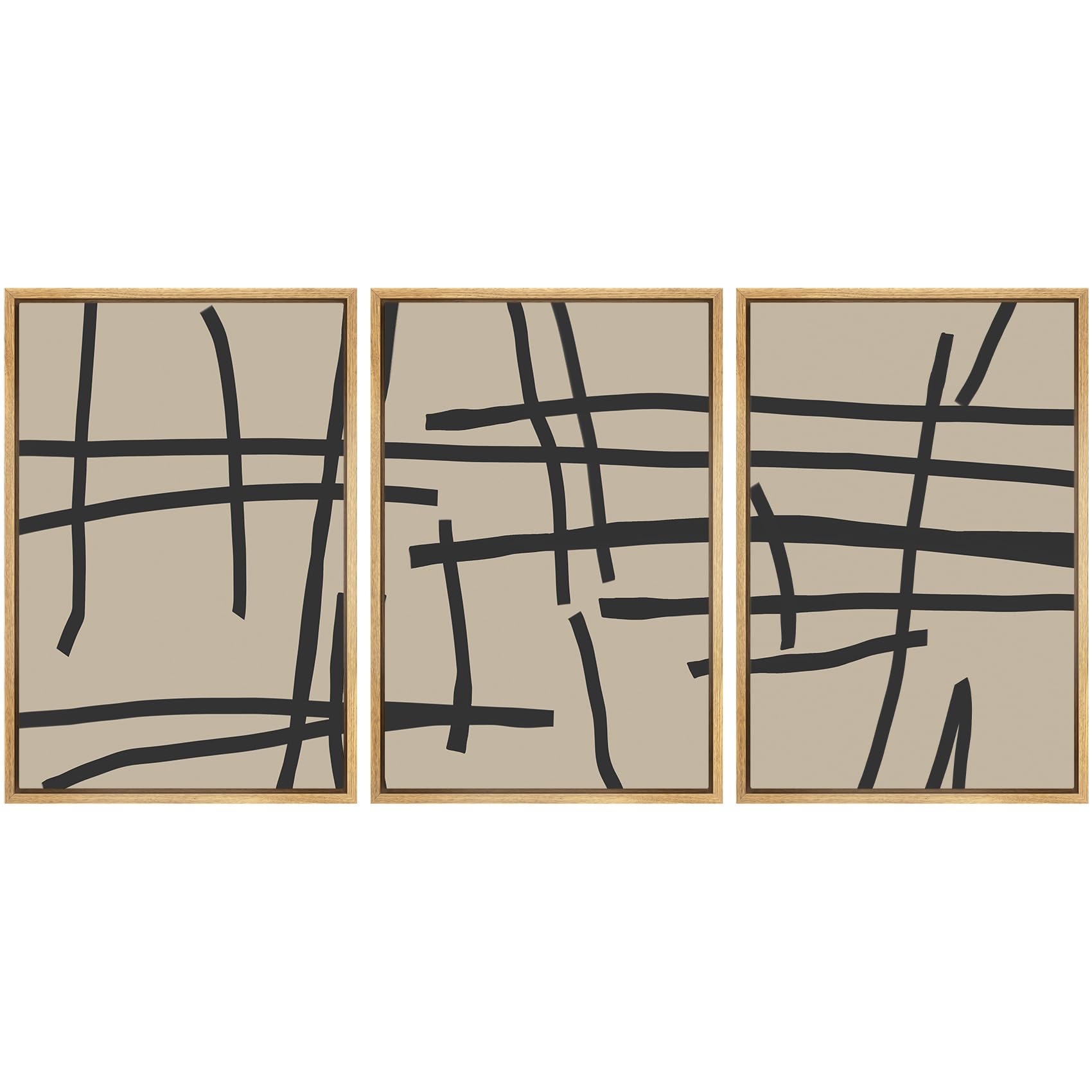 SIGNWIN Framed Canvas Print Wall Art Set Coastal Serenity Abstract Seaside Illustrations Modern Art Decorative Rustic Calm/Zen for Living Room, Bedroom, Office - 24"x36"x3 Natural — view 141