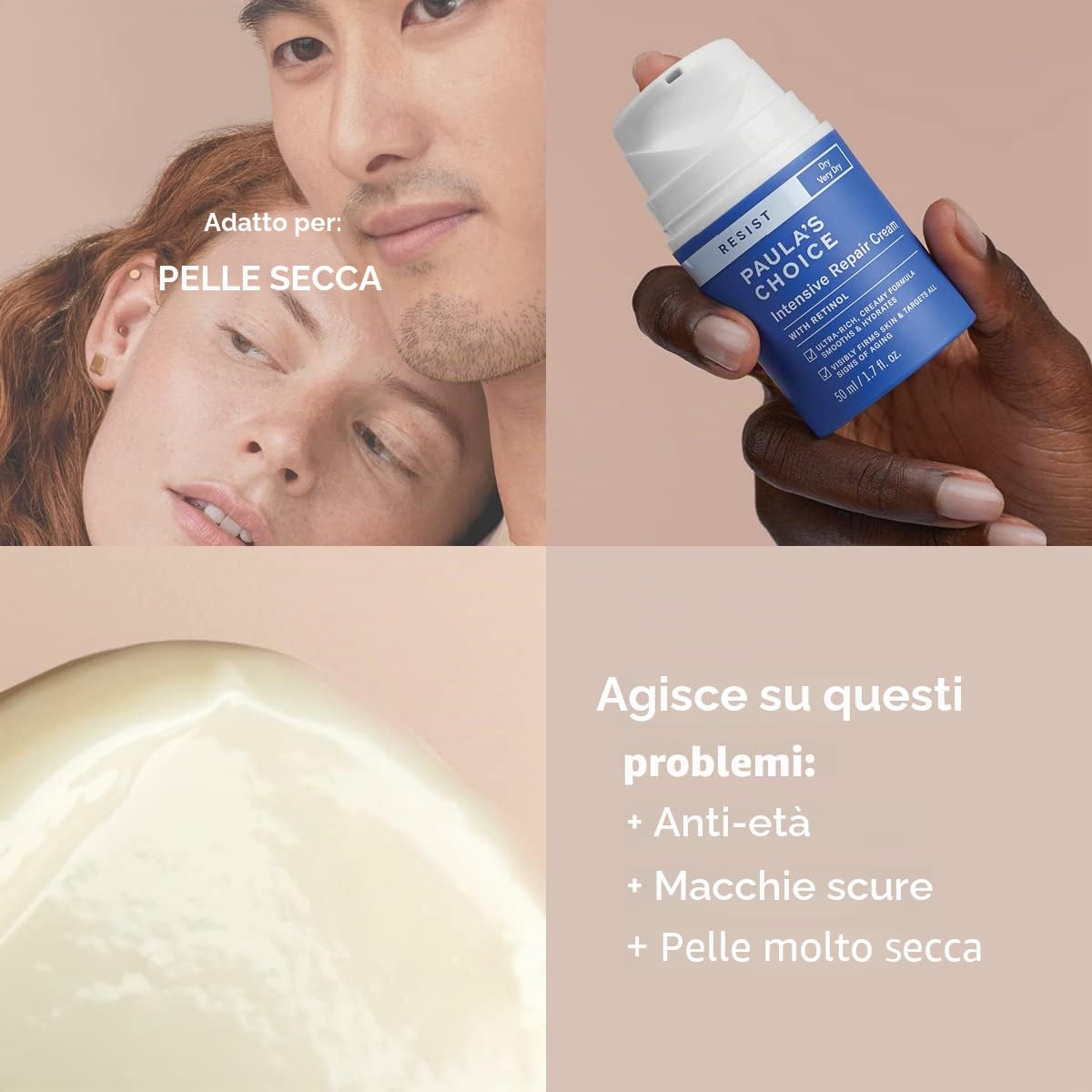 Paula's Choice RESIST Anti-Aging Crema Notte Riparatrice Intensa - Crema Idratante Attenua Linee Sottili e Rughe - con Retinolo e Niacinamide - Pelle Secca - 50 ml | Riduce rughe e macchie pigmentate, favorisce una carnagione luminosa, ideale per pelli se