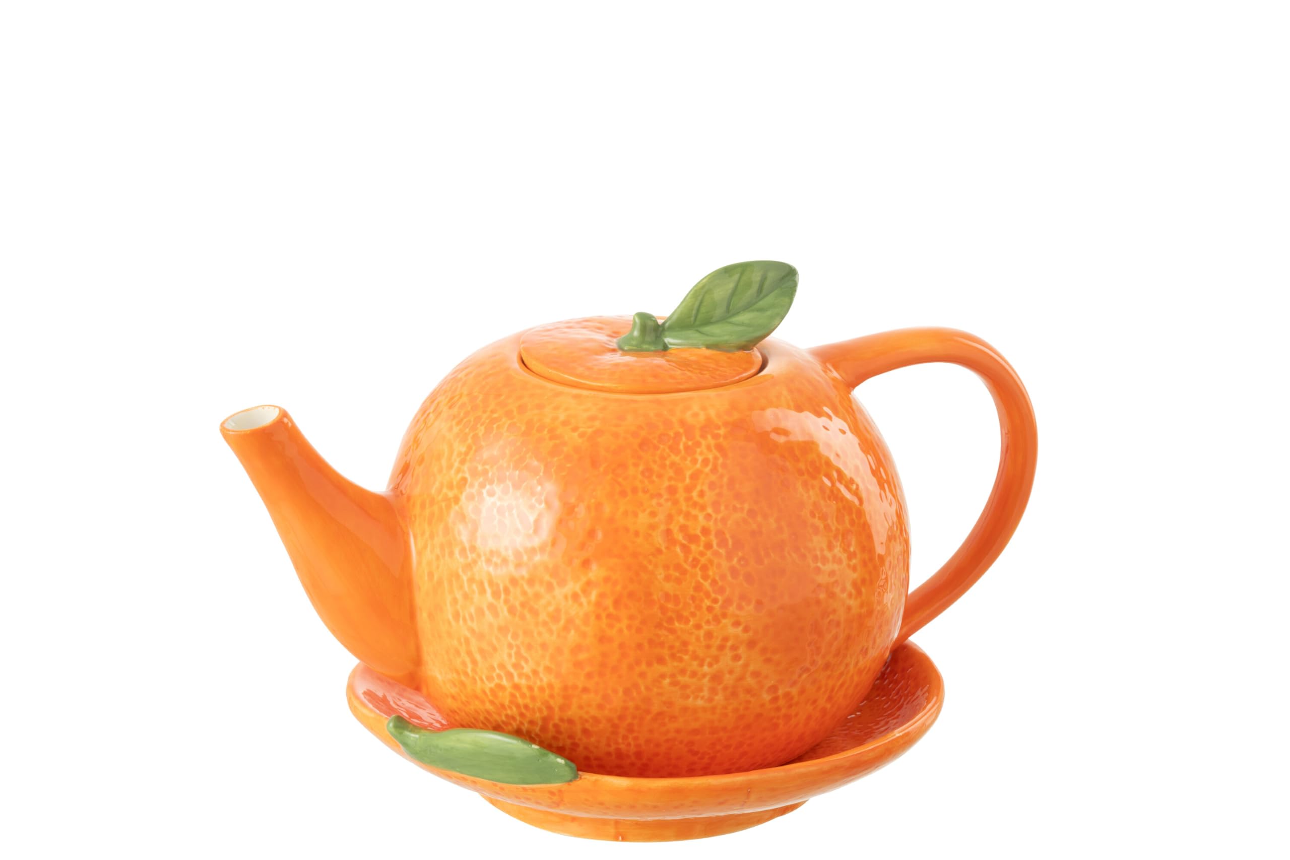 Théière avec plateau Orange J-Line en céramique dolomite pour service à thé chic