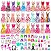 Festfun 75 Pcs Poupée Vêtement & Accessoires 15 Robes + 10 Chaussures + 10 Sacs à Main + 40 Accessoires pour Poupée Fille de 11,5 Pouce