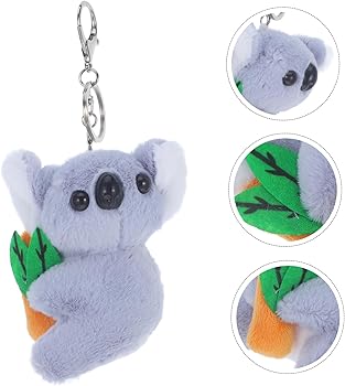 Amazon.com: Vaguelly Cute Koala Plush Stuffed Keychain, Grey Koala