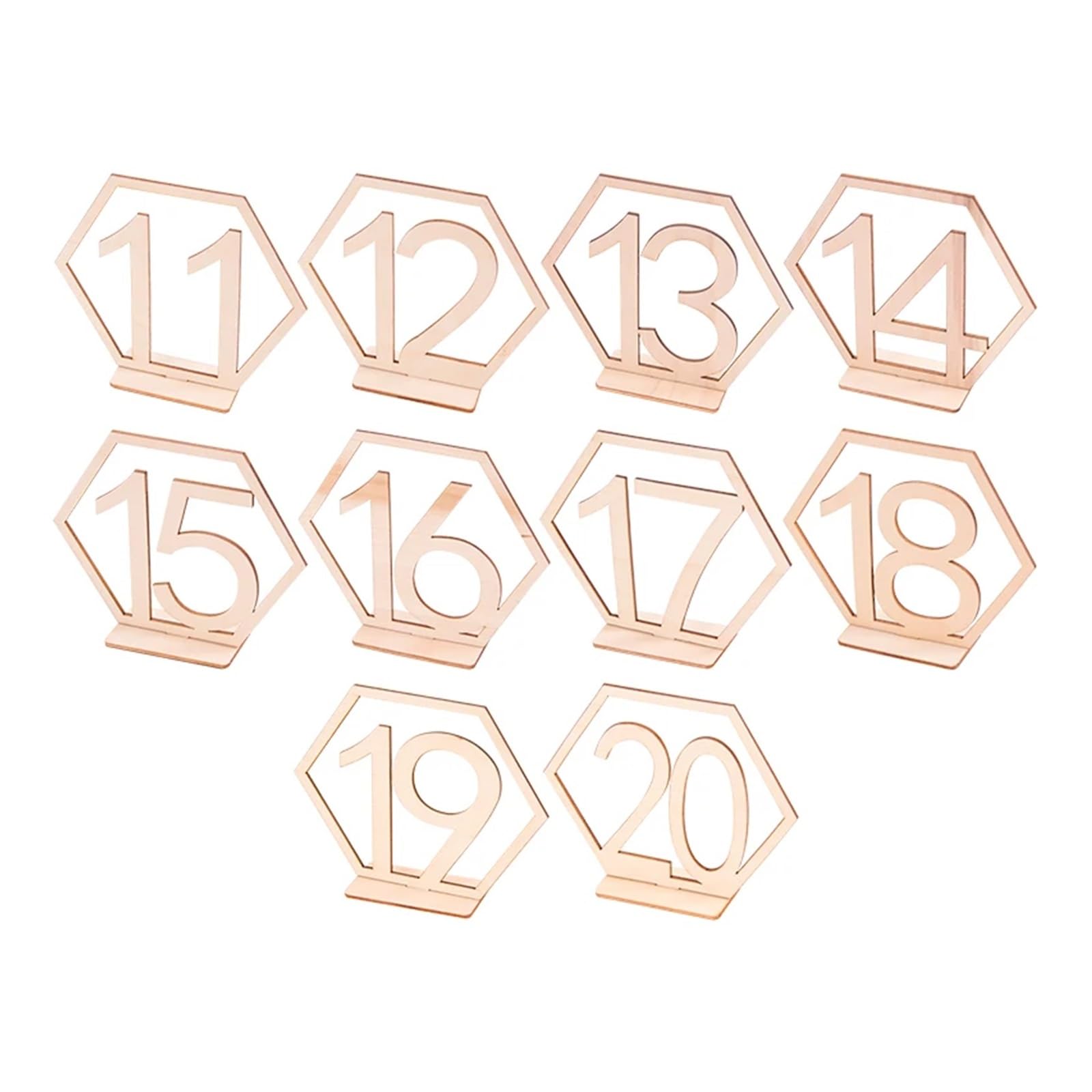 BMKGODN card stand， Wedding Number Wooden Table Place Card Rustic Engagement Reception Seat Decoration(Number 11 20)