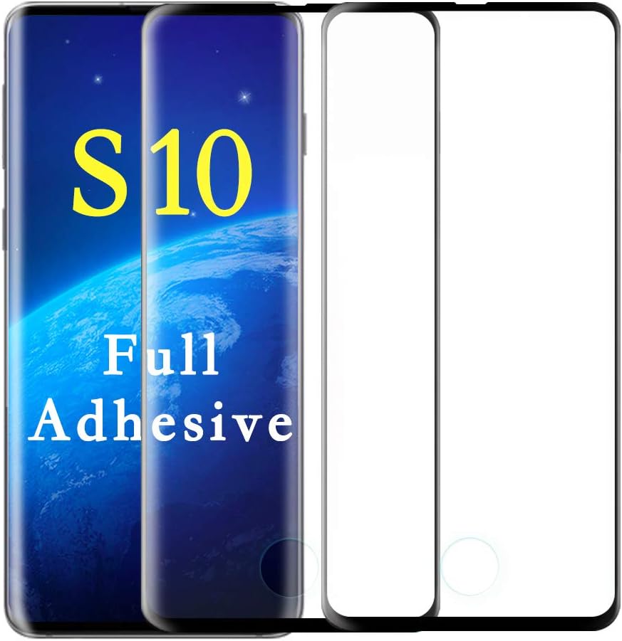 2 Pack 【Full Adhesive】 s10s Screen Protector S 10 Compatible with Samsung Galaxy S10 5.8" GS10 SGS10 Tempered Glass 10S Protective Phone Film Glaxay Gaxaly [ 3D Full Curved ] [ High Definition ]