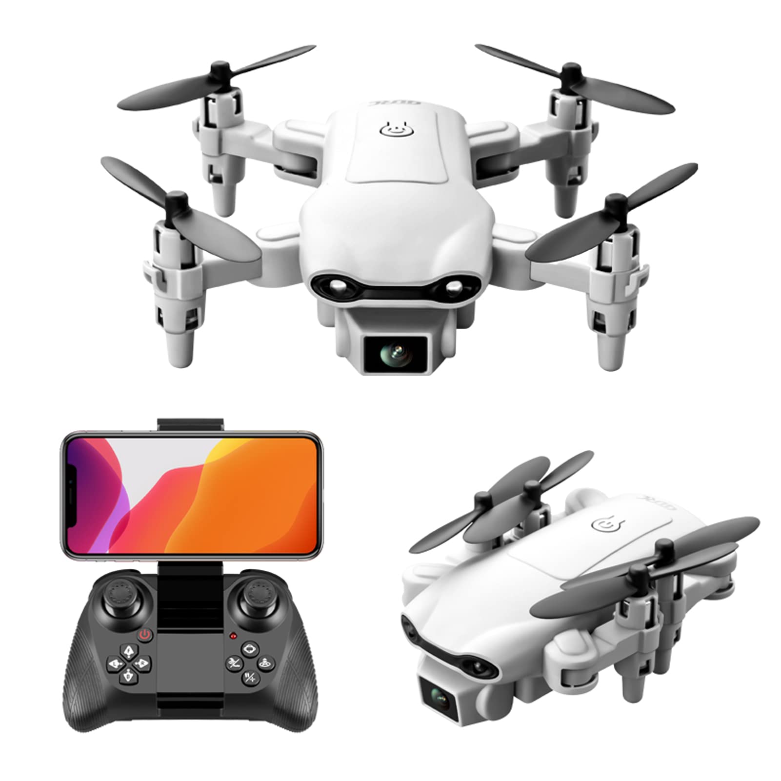 Droni RC Pieghevoli con Fotocamera 4k HD per Adulti, Mini Drone con Fotocamera, Hover Stabile, Controllo del Telefono Cellulare, sensore di gravità, Hover Stabile, Foto di Bellezza, modalità