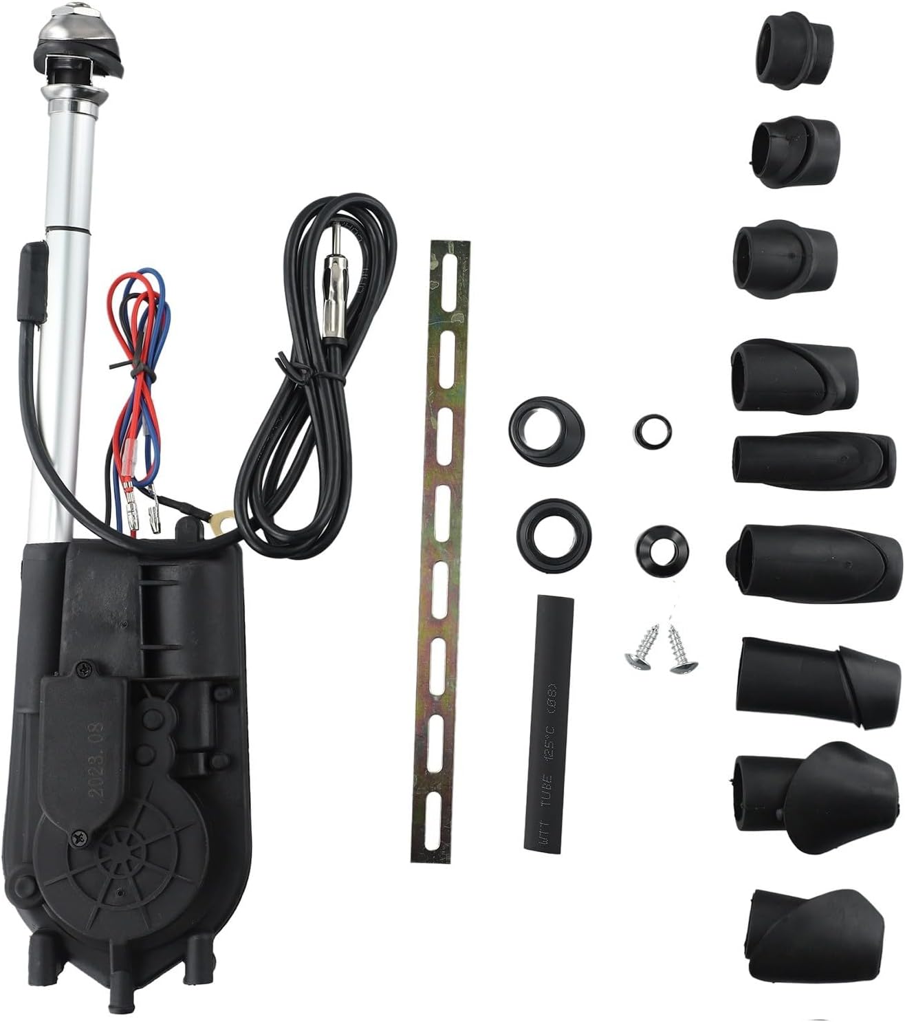AM/FM Automatic Motor Power Antenna Replacement Kit DC12V With 75Cm Mast And 120Cm Cable, Compatible For Mercedes-Benz W140 W126 W124 W201 S-Class C-Class E-Class SL Models 1972-2002