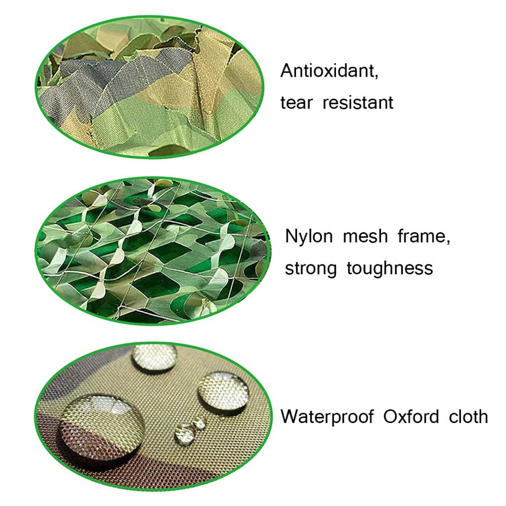 Filet de Camouflage renforcé Voile d'ombrage Camouflage, 6x6m 6x8m 7x9m 8x8m 9x9m Militaire Filets De Protection Solaire pour la Chasse, Le Camping Parasols Extérieurs à la Verdure ( Taille : 5x8m )
