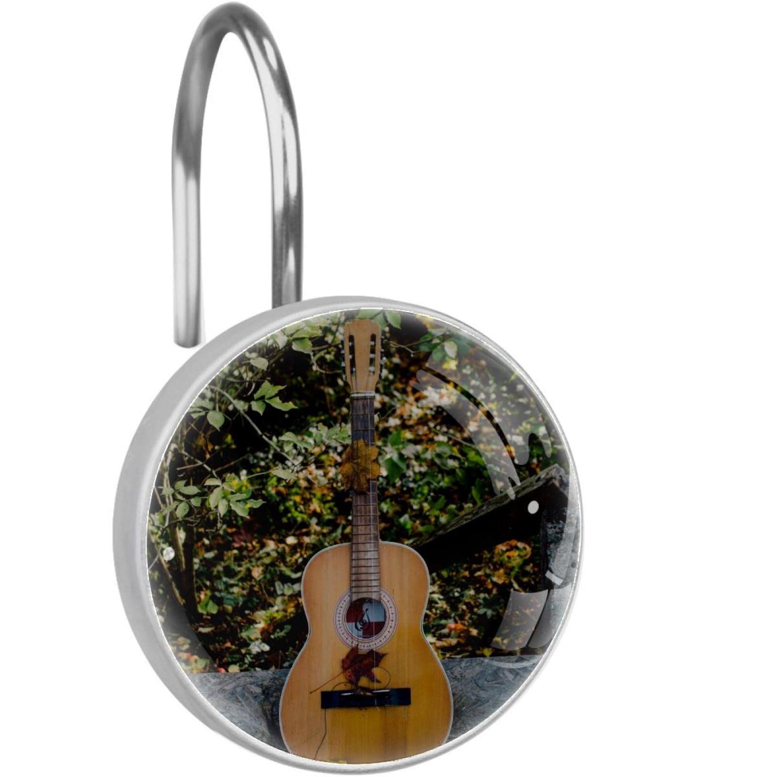 Crochets pour rideau de douche guitare, cadeau idéal pour salle de bain de musicien