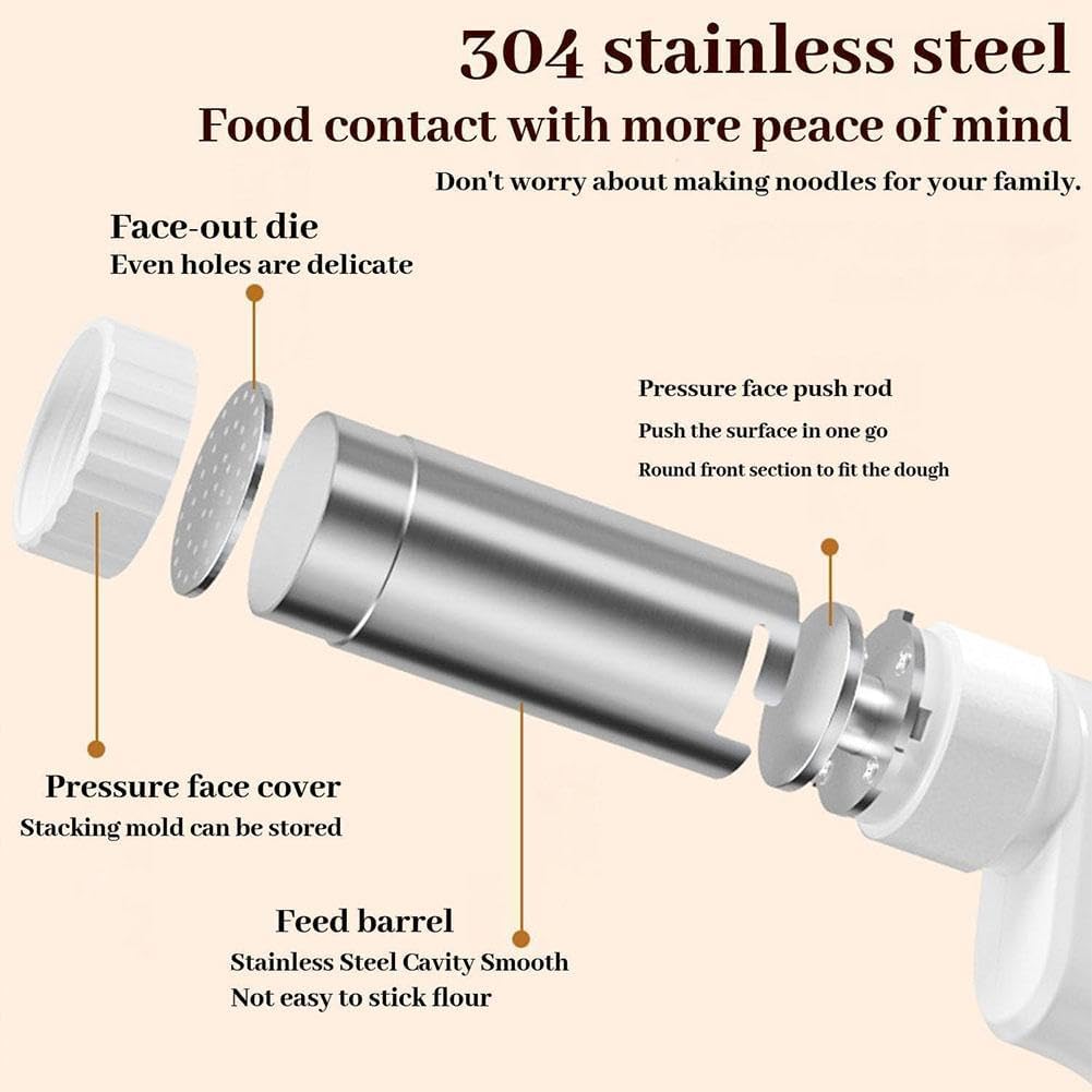 String Hopper Maker Electric, Electric Pasta Maker Machine, Portable Noodle Making Machine, 2025 New Handheld Pasta Making Gun 5-in-1 Cordless Pastas Machines, Automatic Kitchen Aid Pastas (5pcs)