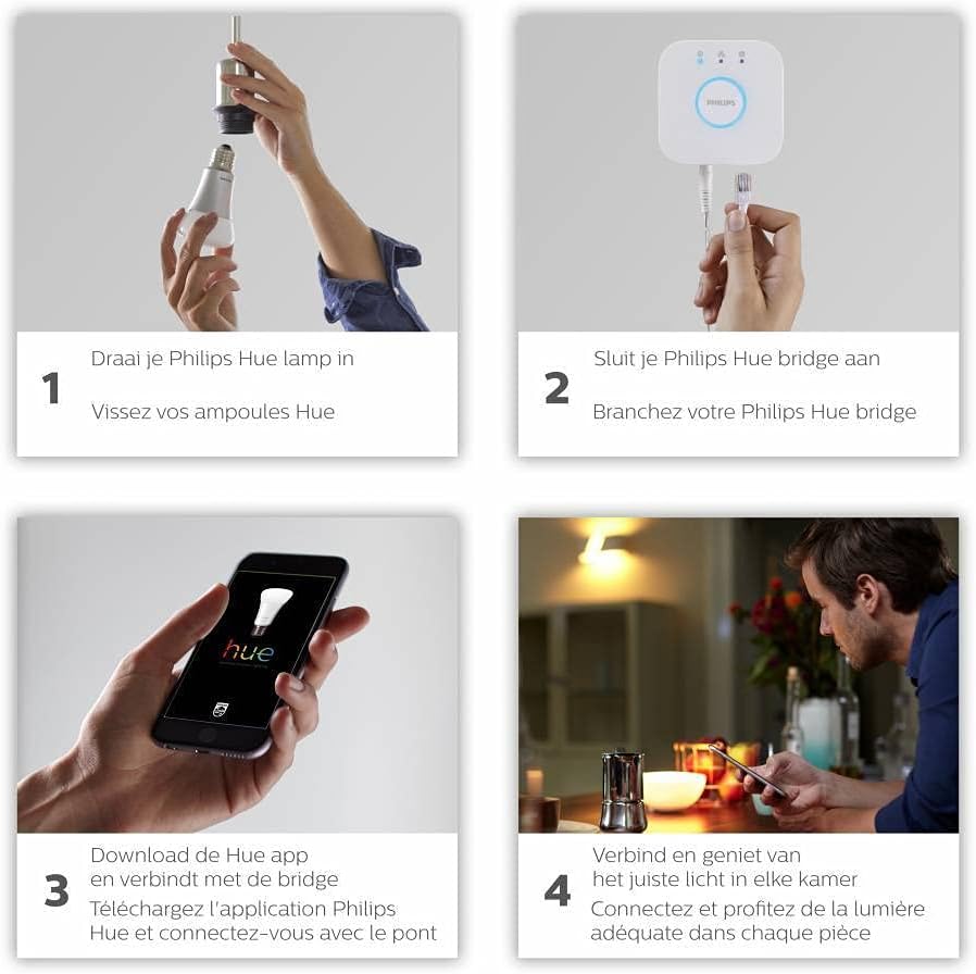 Four-step guide to setting up Philips Hue lights and bridge