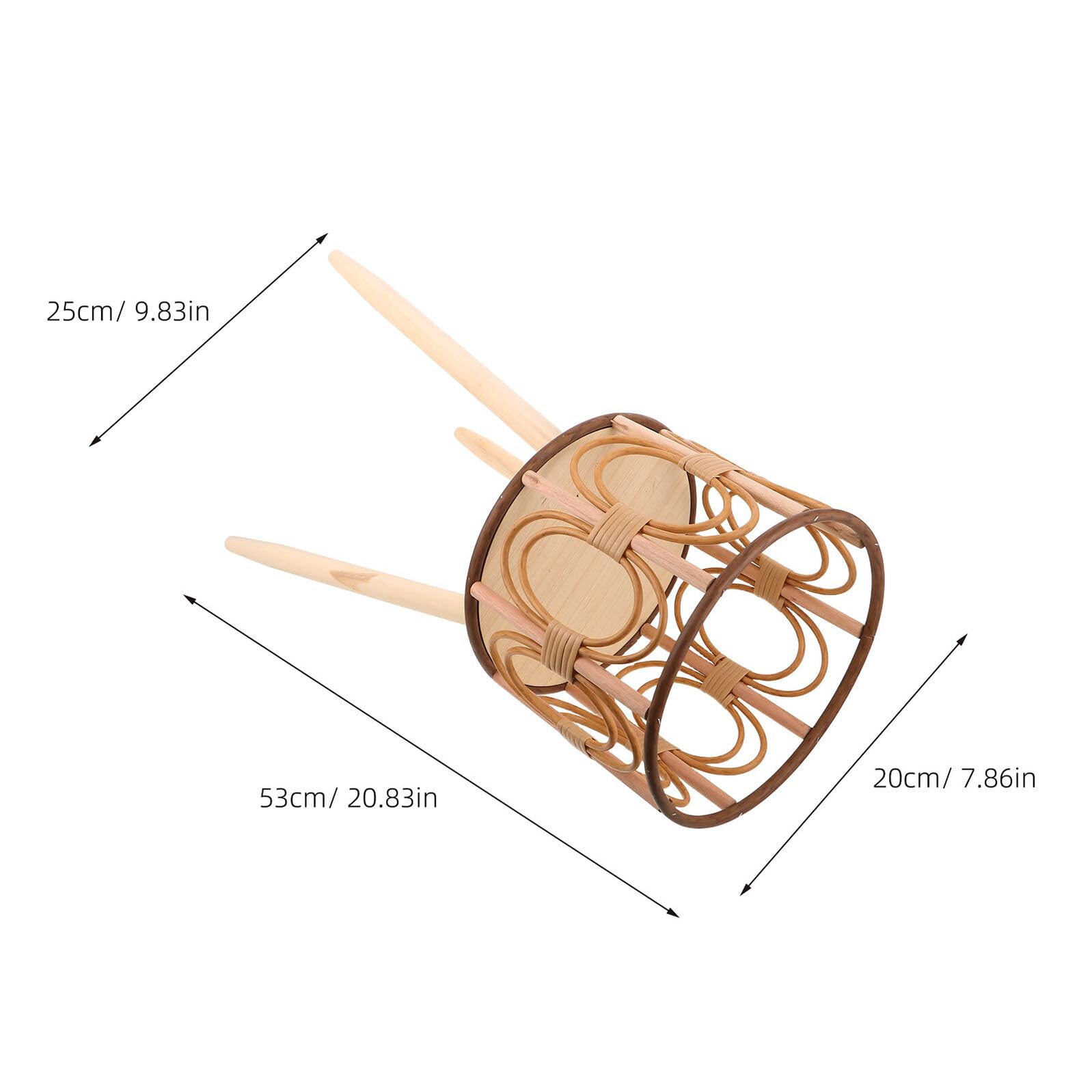 Gatuida Support Tressé pour Pot de Fleurs en Bois Naturel sur Pied, Panier Porte-Plantes Ajouré 25 Cm de Diamètre X 53 Cm de Hauteur, Support Stable pour Plantes D’intérieur et Balcon,