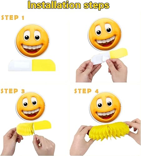 Miniatura 3 de 5 piezas NEWMOJI  Faces Party Honeycomb Centerpieces  Añade un encanto divertido a tu decoración