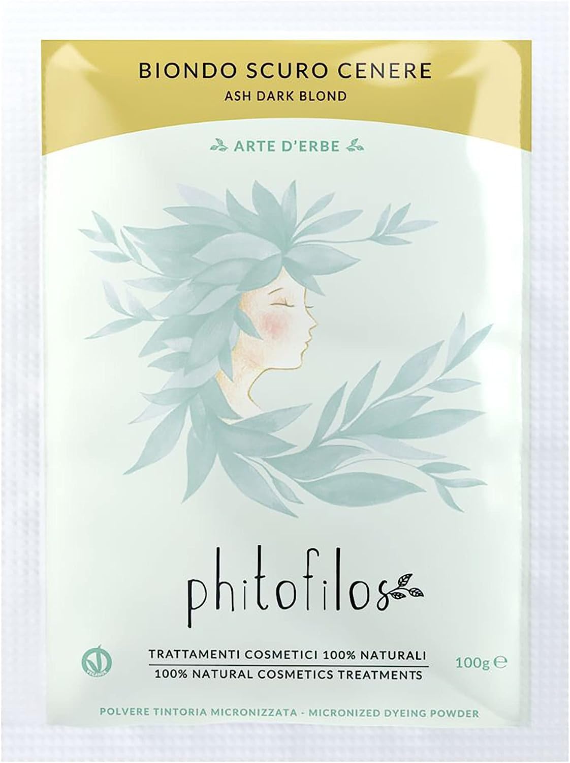 PHITOFILOS HENNE BIONDO SCURO CENERE 100GR ECOBIO HENNÉ VEGANO 100%