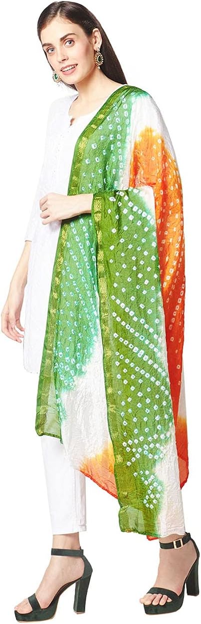 Women's Tricolour Tiranga Dupatta Comfort