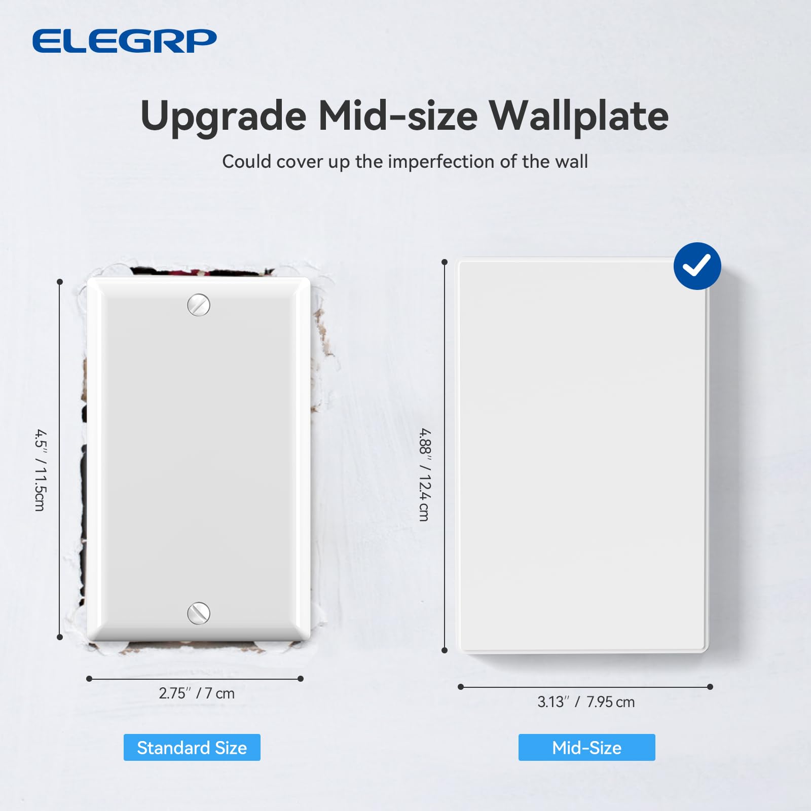 Blank Wall Plate Cover - Screwless Outlet Plate -5