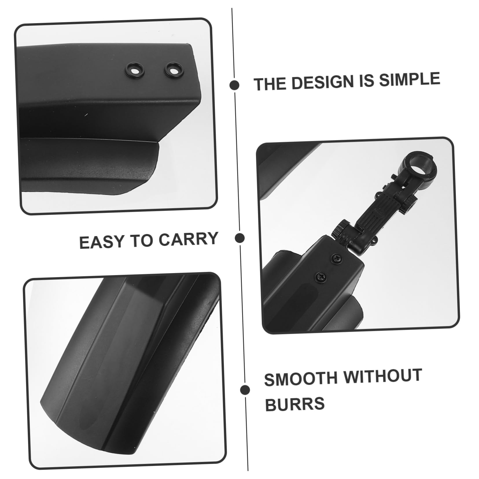 Mipcase Garde-Boue Vélo Garde-Boue De Protection Garde Boue Avant Vélo Garde Boue Vélo Gel Protection du Cadre De Vélo Garde-Boue De Vélo Portable Doublure Film Black Plastique