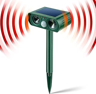 LPSSX Ultrasonic Animal Repeller, Solar Mole Repellent for Dog, Cat, Rat, Squirrel, Deer, Raccoon and Other Animal, Waterp...
