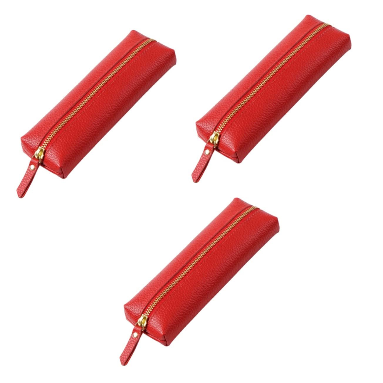 Ciieeo 3pièces Trousse De Rangement Portable pour Et Fournitures Scolaires Étui à Crayons Compact Et Décoratif pour Étudiants Et Artistes De Rangement Pratique Et Élégant Rouge